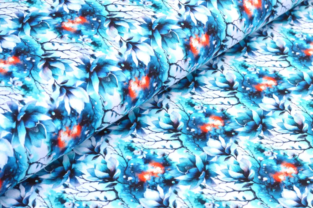 Digitaljersey Eigenproduktion "Magic Magnolia" mit Magnolien - blau Top-Angebot