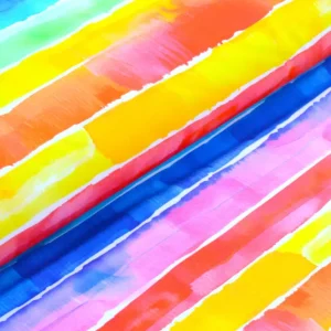 Knallerangebot Digitaljersey Eigenproduktion mit Aquarell-Streifen - regenbogenfarben