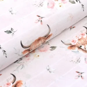 Sonderaktion Digitaljersey Eigenproduktion "Emma" mit Highland-Kühen und Blumen - hellrosa