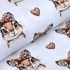 Digitaljersey Eigenproduktion "Susi Hörnchen" mit Eichhörnchen und Leopardenherzen - weiß Letzte Chance
