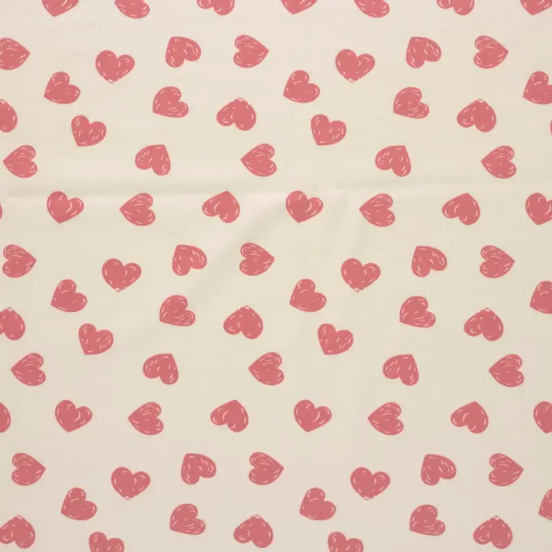 Markenprodukt Baumwolljersey mit gemalten Herzen - nude (N011)