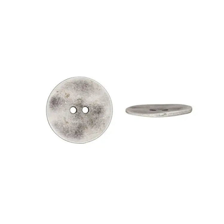Markenprodukt 2-Loch Metallknopf, 12 mm, silber neutral