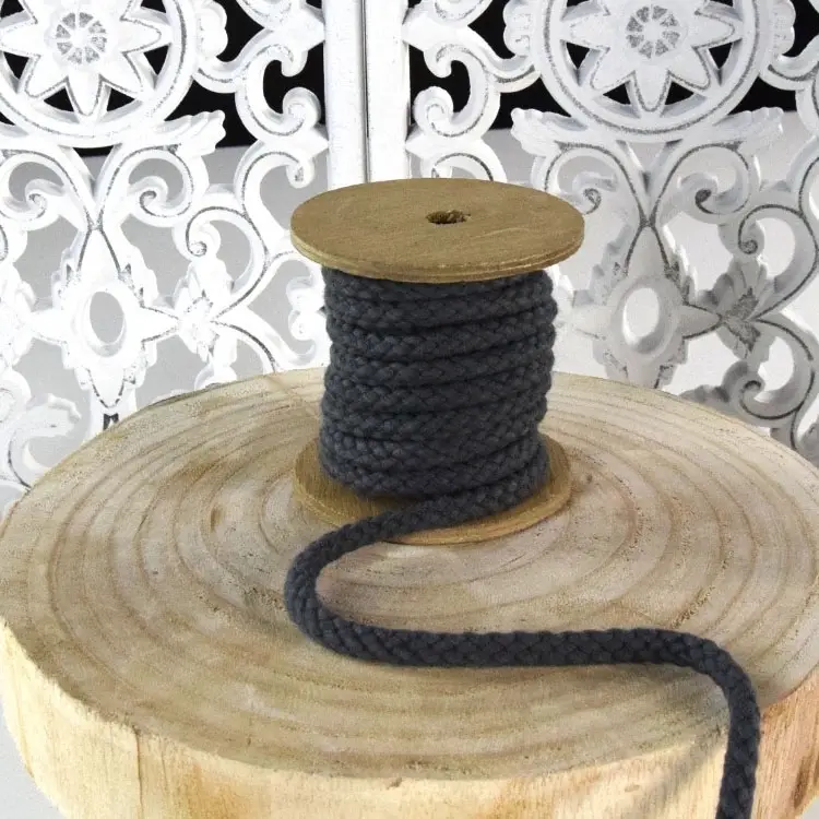 Baumwollkordel, 1cm, pastell anthrazit Top-Seller