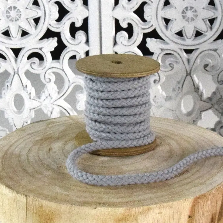 Direktkauf Baumwollkordel, 1cm, pastellgrau