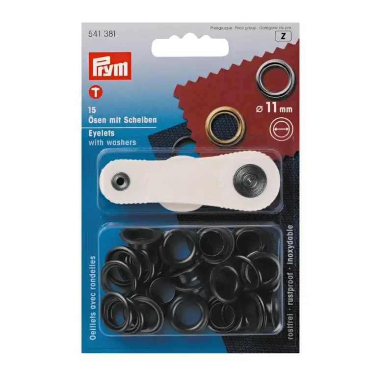 15 Ösen mit Scheiben, 11 mm, brüniert Sofort Bestellen