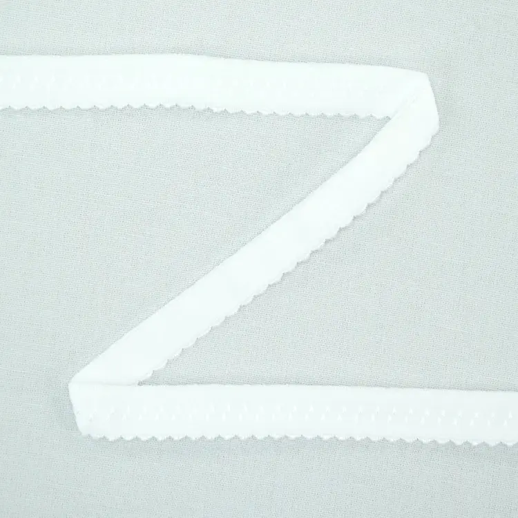 Elastisches Spitzen Einfassband mit Stickerei weiss 12 mm Expressversand