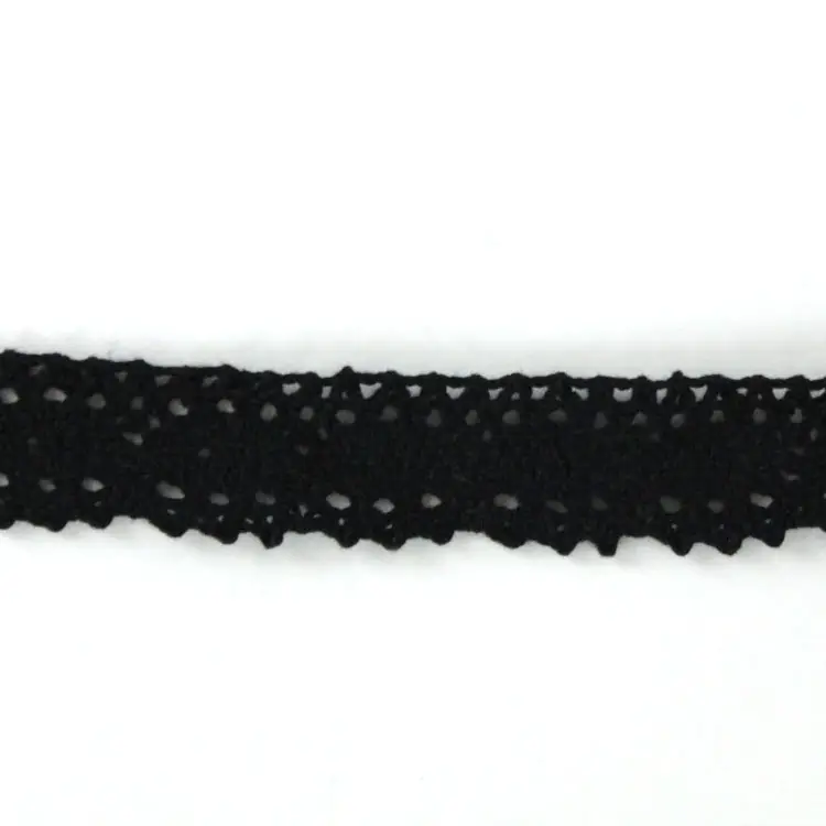 Mega-Angebot Baumwoll Klöppelspitze, schwarz 25 mm