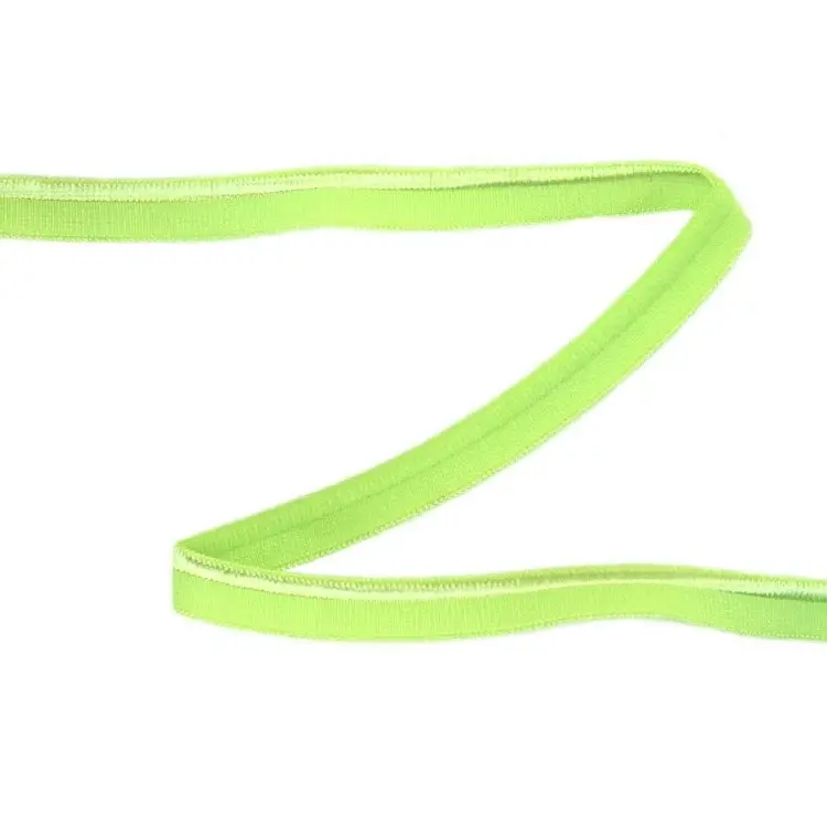 Elastisches glänzendes Paspelband, hellgrün 10 mm Ausverkauf