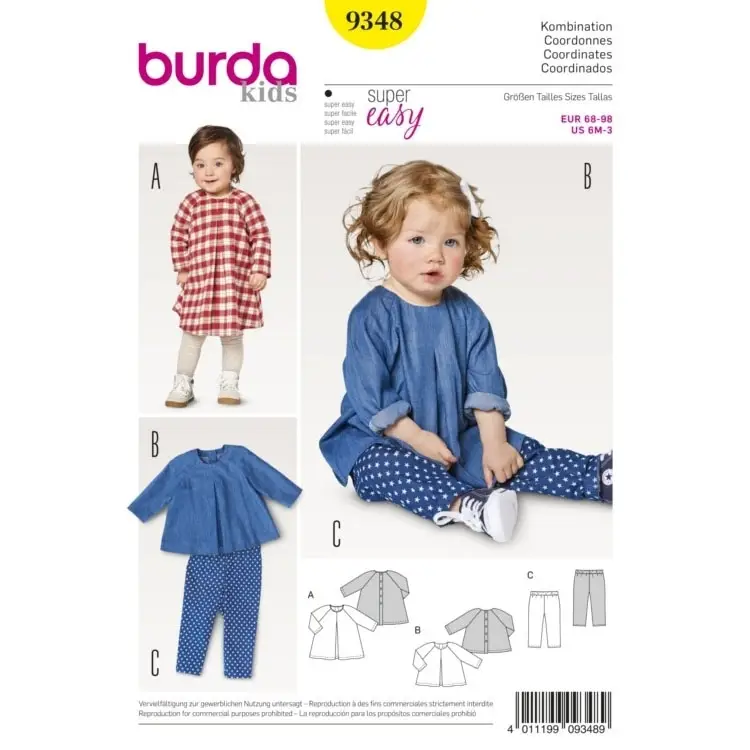 Schneller Versand Schnittmuster Kombination, Burda 9348
