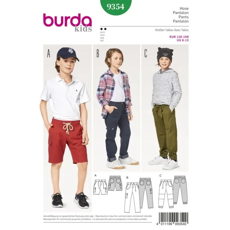Schnittmuster Hose, Burda 9354 Sichere Zahlung
