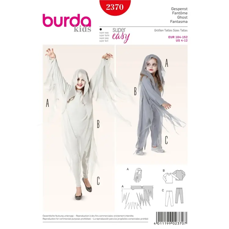 Schnittmuster Gespenst, Burda 2370 Aktuell
