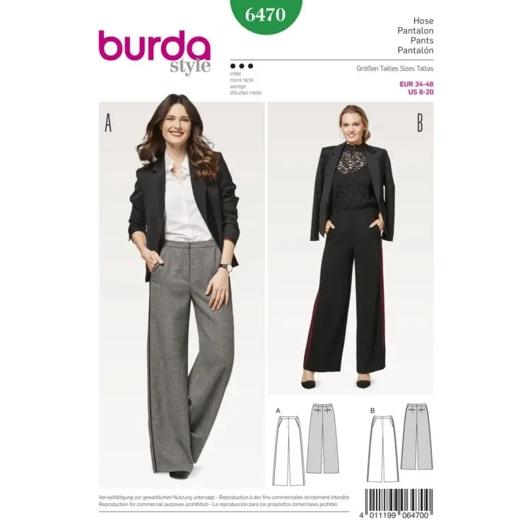 Sonderangebot Schnittmuster Hose, Burda 6470