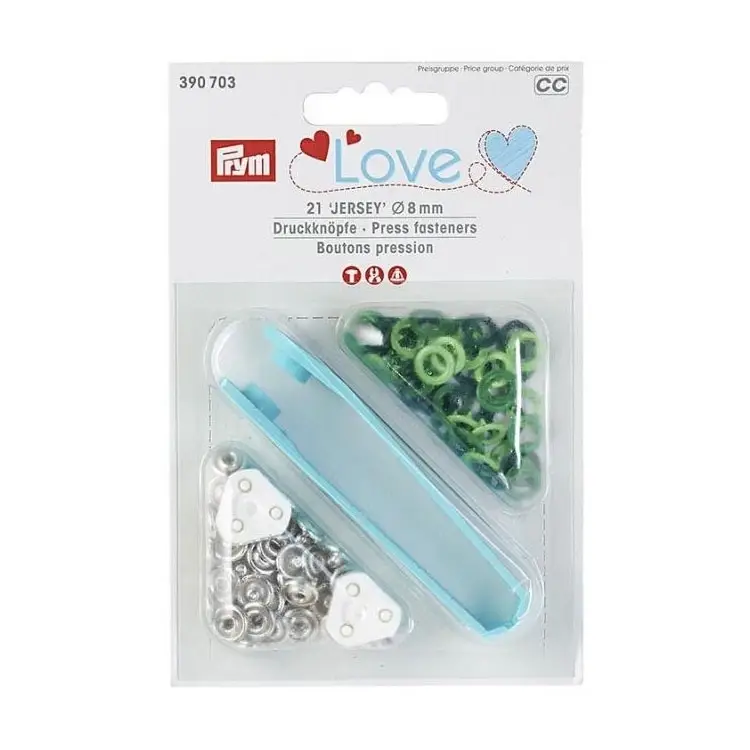 Neue Kollektion Prym Love Jersey Druckknopf 8 mm grün