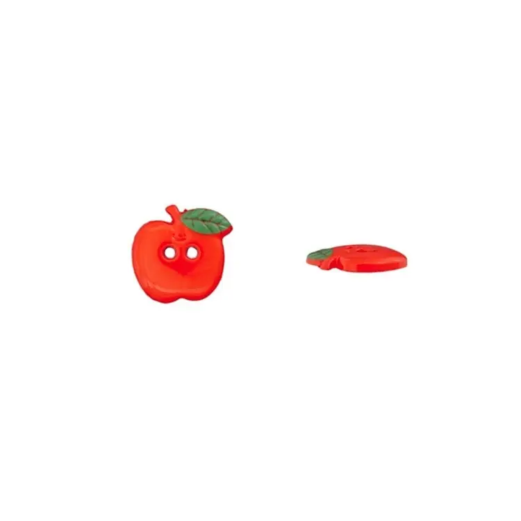 Zertifiziert 2-Lochknopf Apfel, orange 18 mm