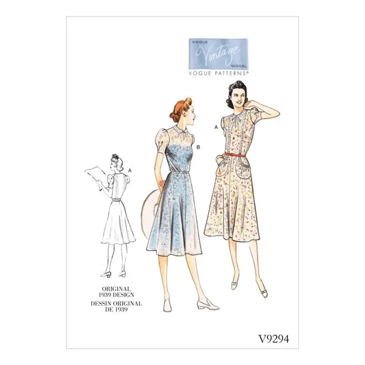 Schnittmuster Vogue 9294 Vintage Kleid Direkt Vom Hersteller