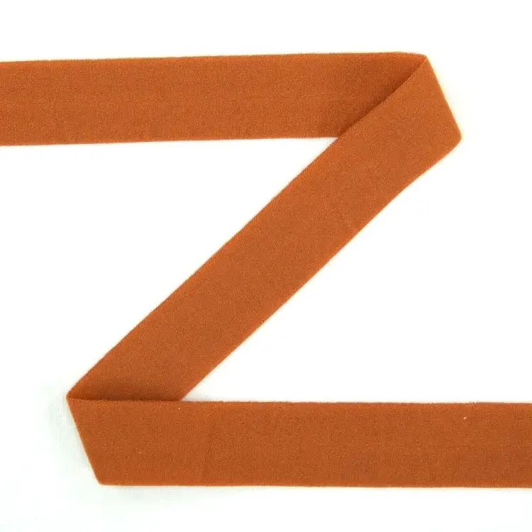 Billig Elastisches Einfassband matt, cognac