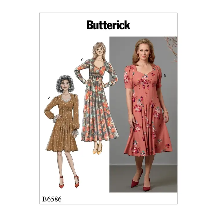 Preiswert Schnittmuster Butterick 6586 Damenkleid