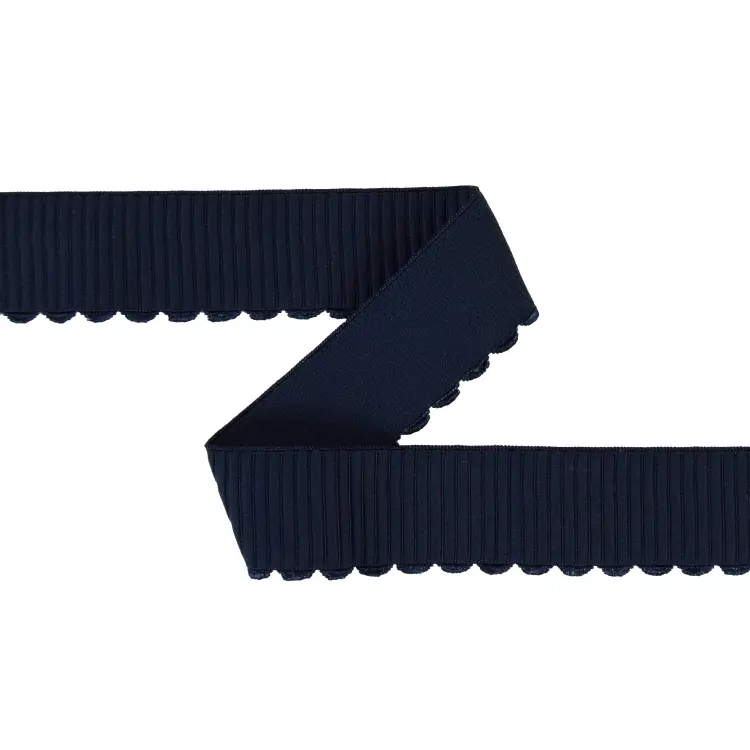 Preiswert Gummiband mit Sticklitze 38 mm, marine