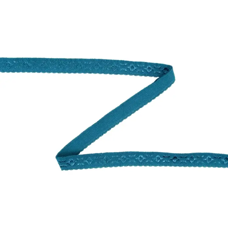 Aktuell Elastisches Einfassband Jacquardverzierung, petrol