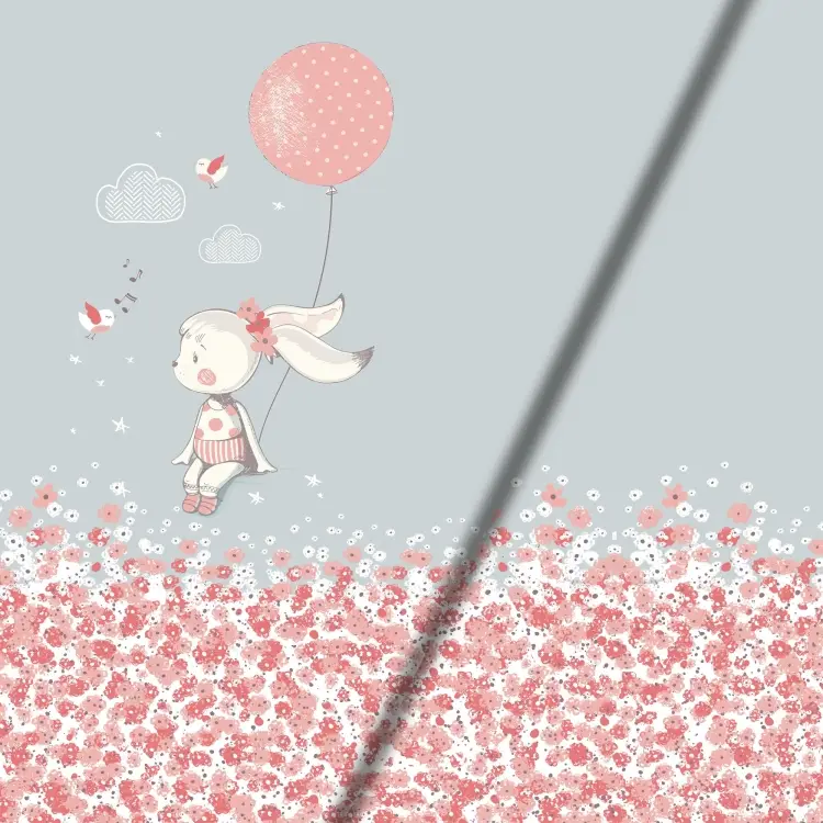 Baumwolljersey Malomi Panel Häschen Putty Luftballon 150 x 70 cm Sale