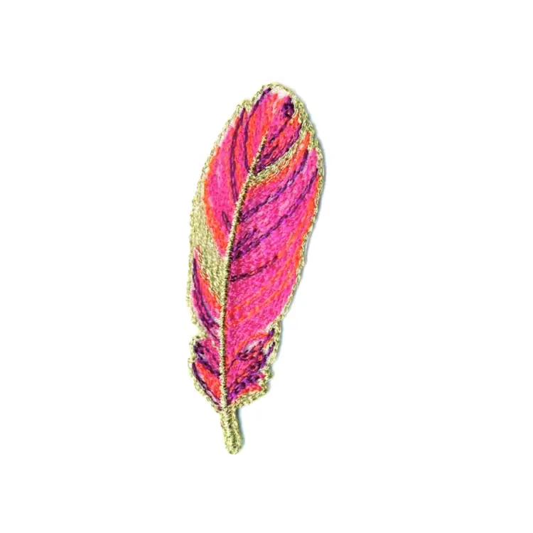 Applikation Goldene Feder, pink Schnäppchen