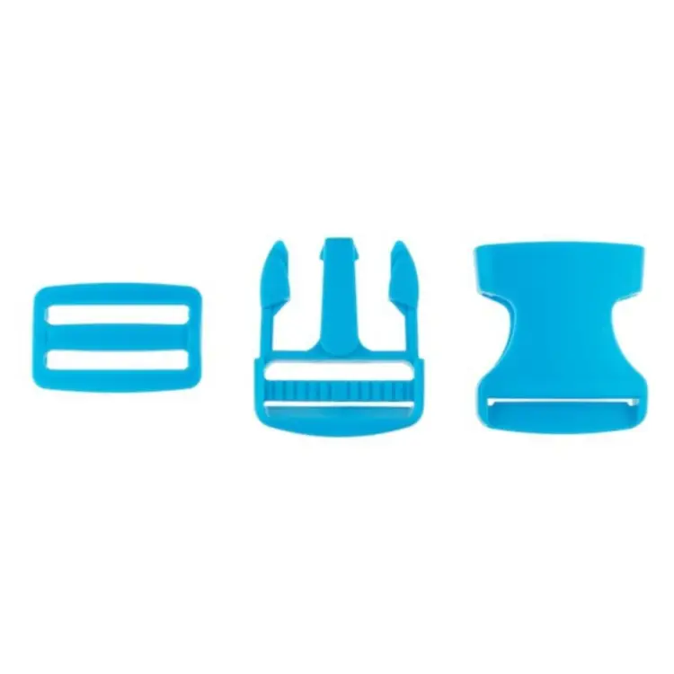 Neu Im Sortiment Taschenverschluss Set / Steckschnallen-Set 3,8 cm blau