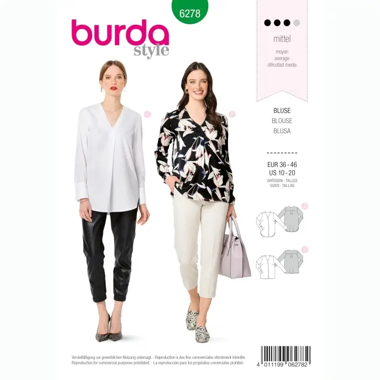 Nur Für Kurze Zeit Schnittmuster Bluse, Burda 6278