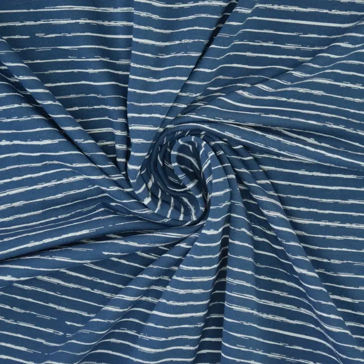 Baumwolljersey Scratchy Stripes, blau Super-Preis