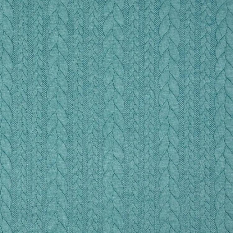 Bestpreis Jacquard Jersey Zopfstrick, aqua