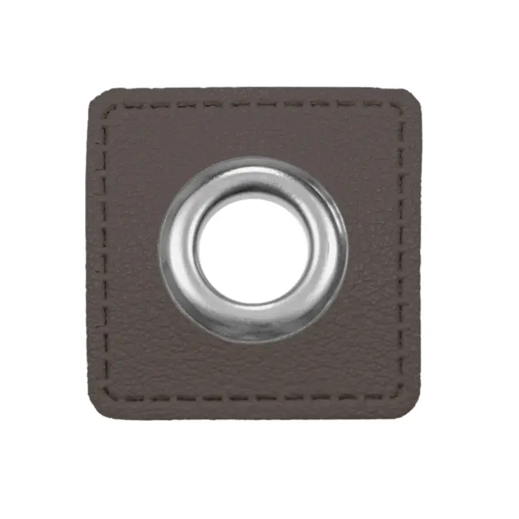 Super-Preis Ösen-Patch Lederimitat, dunkelgrau