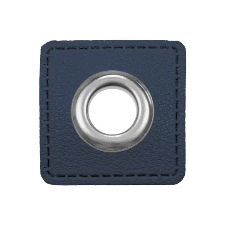 Preisknaller Ösen-Patch Lederimitat, marine