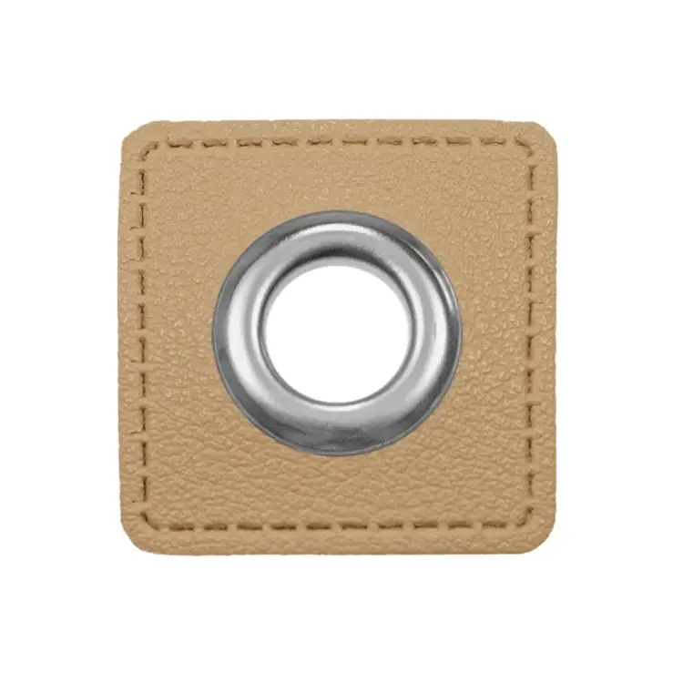 Ösen-Patch Lederimitat, beige Garantierte Lieferung