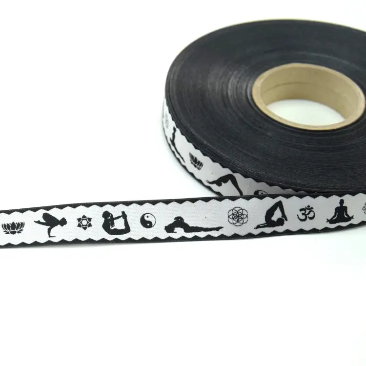 Webband Yoga asana, weiss/schwarz Neu Im Sortiment