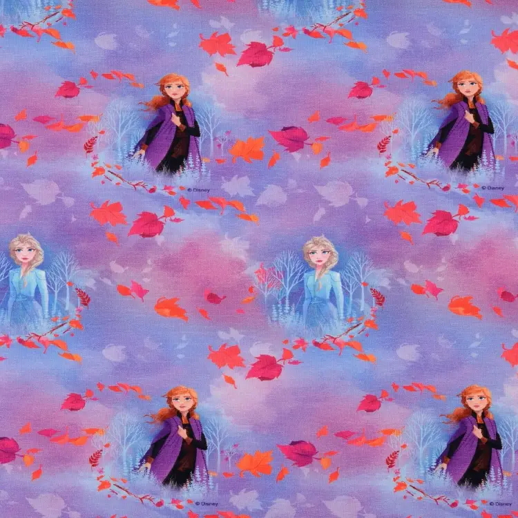Baumwolljersey Frozen 2 Elsa und Anna, lila Heißes Angebot