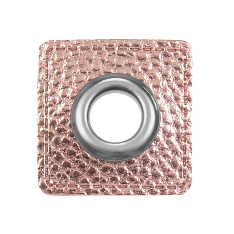 Rabatt Ösen-Patch Lederimitat, rosa glänzend