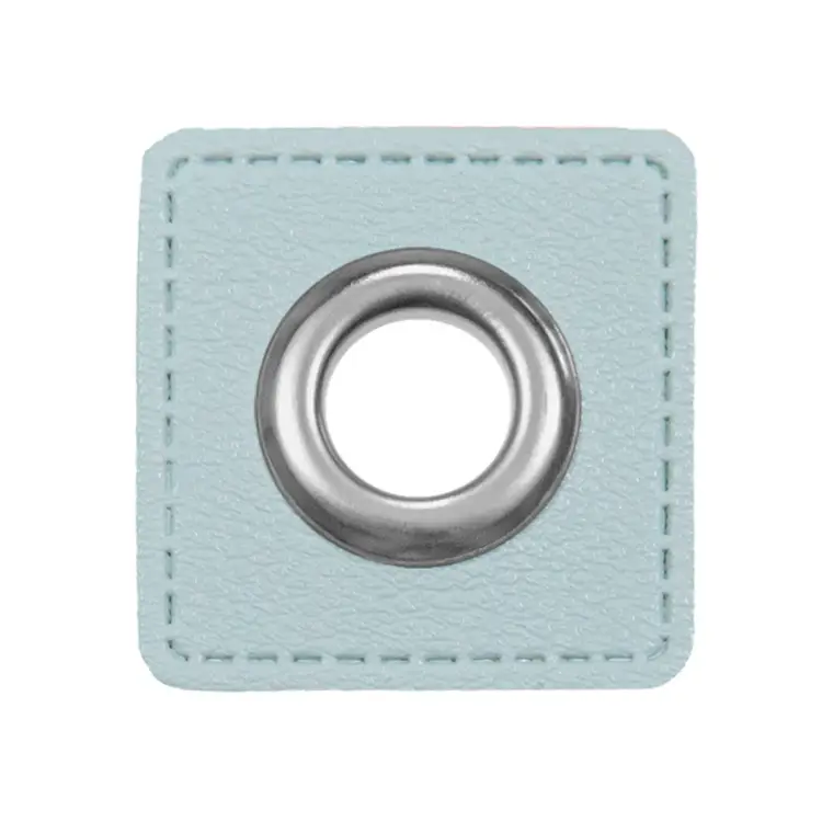 Ösen-Patch Lederimitat, hellblau Neue Ware