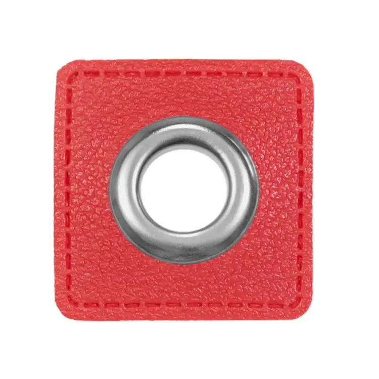 Ösen-Patch Lederimitat, rot Knallerangebot