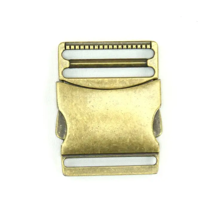 Metallschliesse / Steckschnalle 40 mm, altmessing gebürstet Knallerangebot