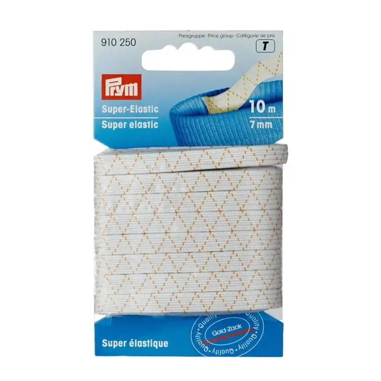 Abverkauf Prym Super-Elastic 7 mm, 10 m, kochfest, weiss