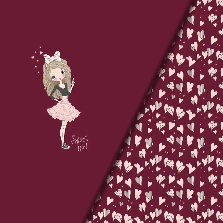 Saisonangebot Baumwolljersey Malomi Panel Sweet Girl 150 x 70 cm