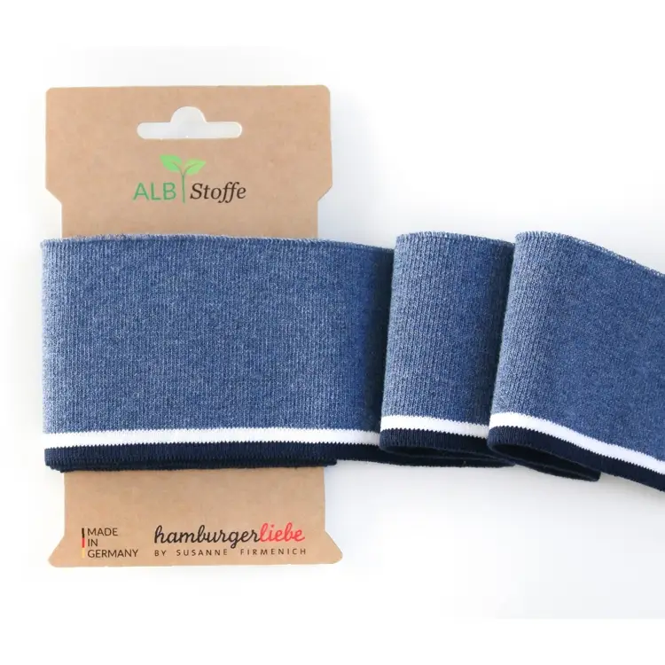 Cuff me College Albstoffe Hamburger Liebe Bio Bündchen jeansblau, weiss, dunkelblau Wochenendangebot