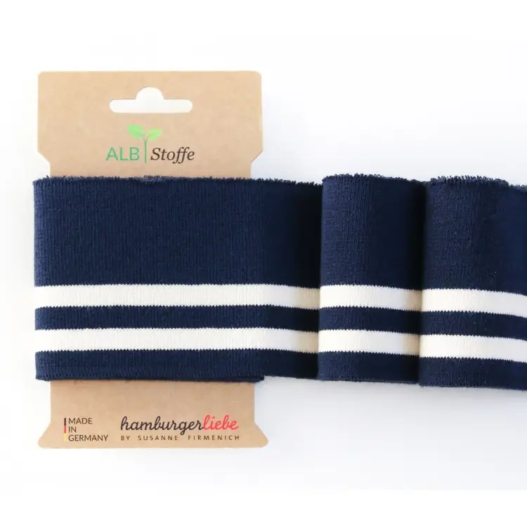 Bio Bündchen Cuff me College Albstoffe Hamburger Liebe, dunkelblau, wollweiss Bestseller