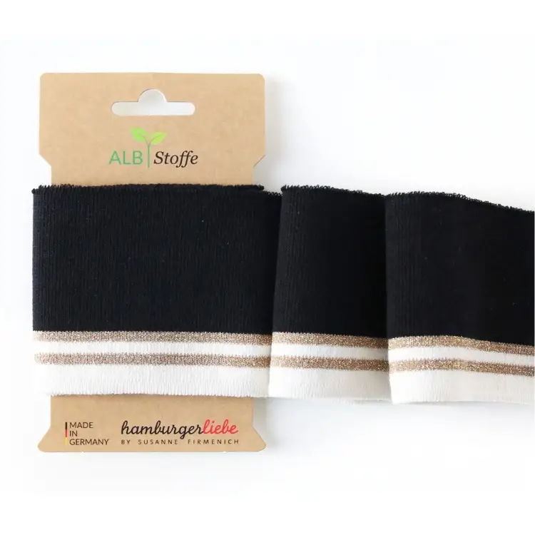 Sonderangebot Bio Bündchen Albstoffe Hamburger Liebe Cuff me Glam schwarz, gold