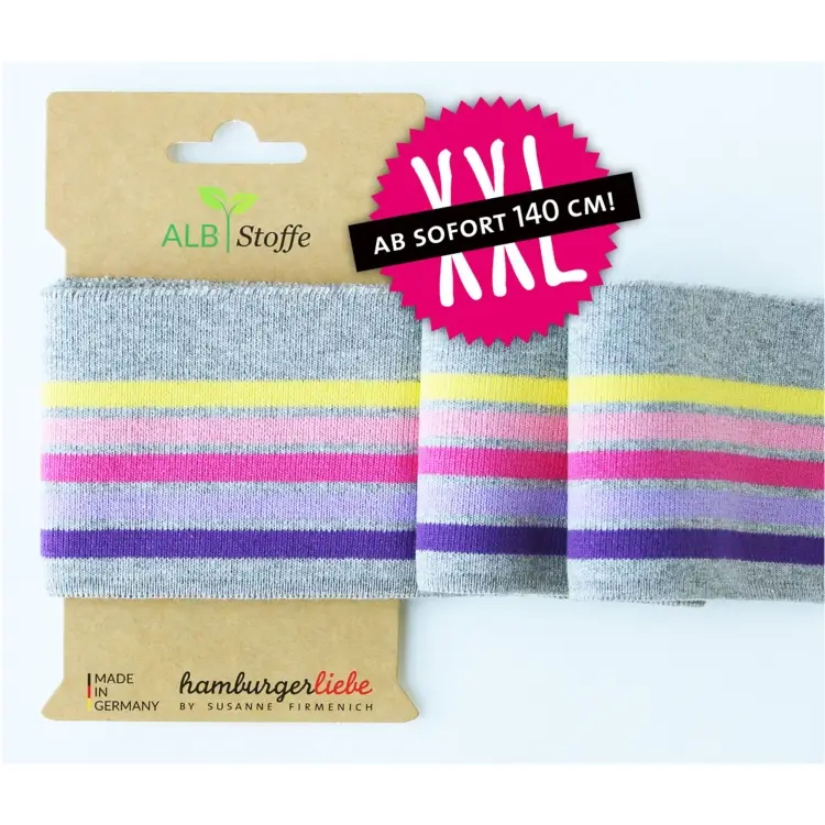 Bestpreis Bio Bündchen Albstoffe Hamburger Liebe Cuff me College XXL Rainbow 3