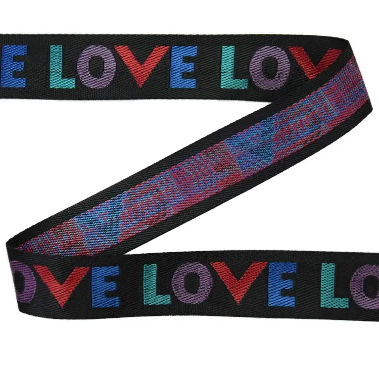 Taschengurtband Love, schwarz Highlight