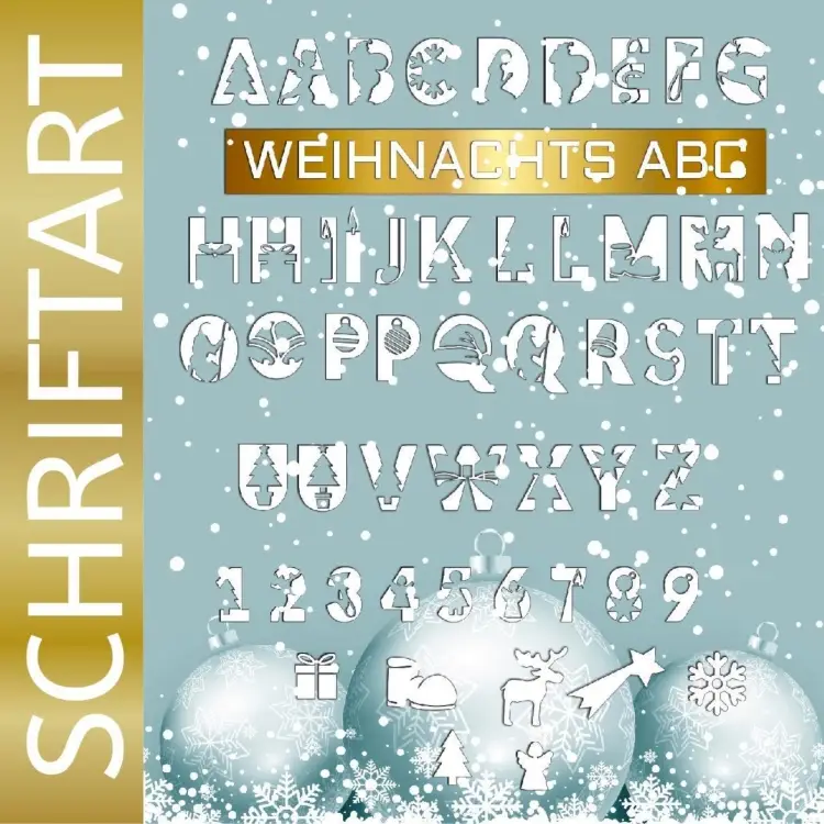 Top-Angebot Plotterdatei Daddy2Design Weihnachts-ABC Schriftart