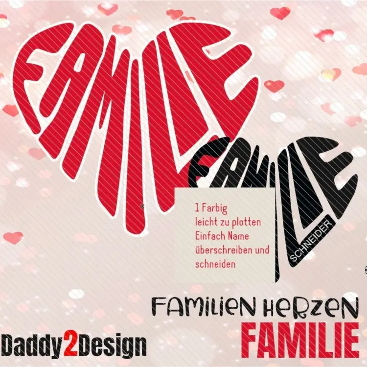 Plotterdatei Daddy2Design Familienherz Neuheit