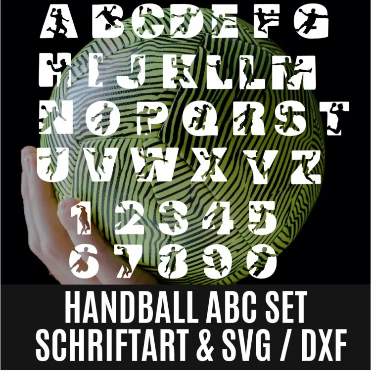 Plotterdatei Daddy2Design Handball ABC Garantierte Lieferung