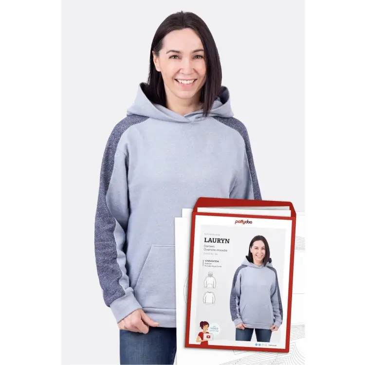 Markenprodukt pattydoo Damen Oversize Hoodie Lauryn Papierschnittmuster