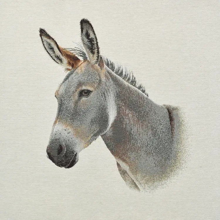 Dekostoff Gobelinstoff Panel Esel, 46 x 46 cm Sonderangebot